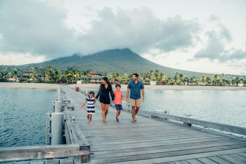 walking on the private dock at Four Seasons Nevis