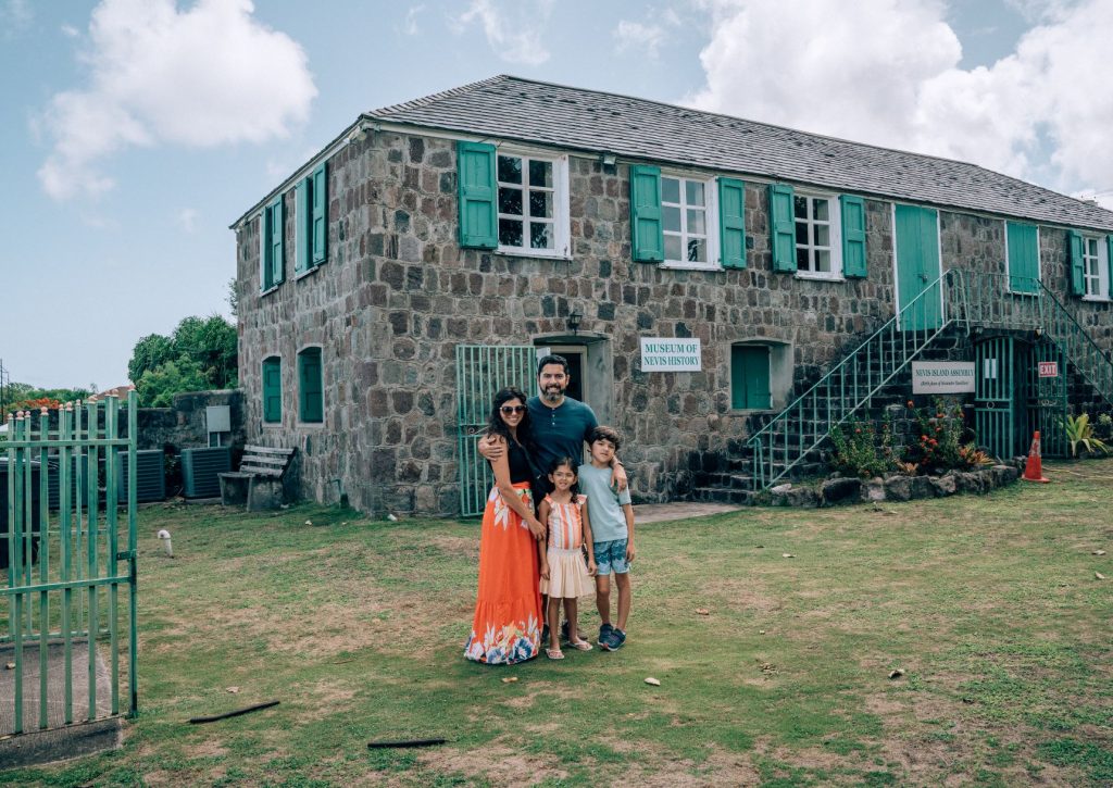 Standing outside the Nevis Museum of History