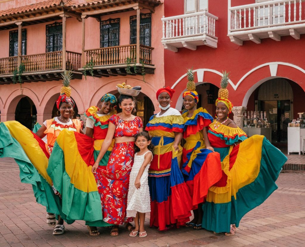 posing for a picture in Cartagena Colombia