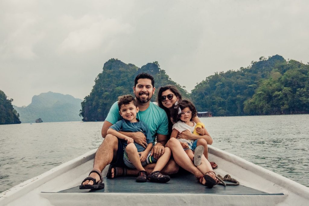 family picture on langkawi boat ride