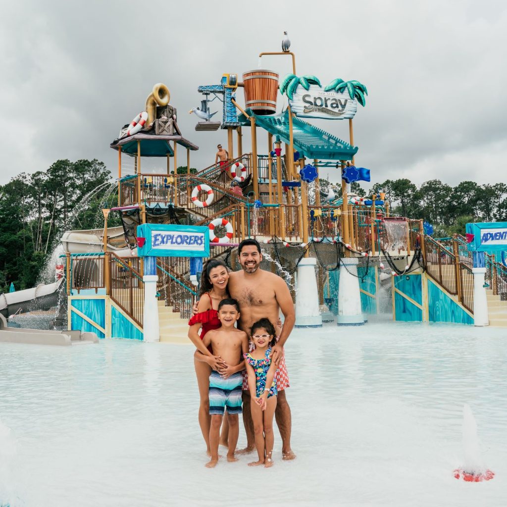 family at a waterpark